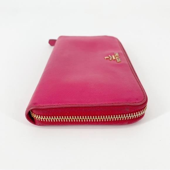 Prada Large Saffiano Leather Long Zippy Wallet Magenta Hot Pink - Picture 3 of 13